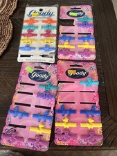 Vintage Goody Snap-Tight Barrettes Różne kolory NOS Uszczelnione spinki do włosów (14 Ct)