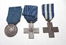 3 WWII Italian Medals For War Valor Instituted by King Victor Emmanuel III