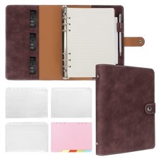A5 Binder Refillable Planner Notebook 6 Ring PU Leather Binder Journal with P...