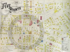 Five Points Birmingham Alabama 1911 Restored Map Vulcan FREE SHIPING!