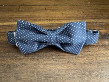 Nonet Paws Dog Bow Tie Collar Navy Polka Dot Adjustable Removable Bow Tie Pet