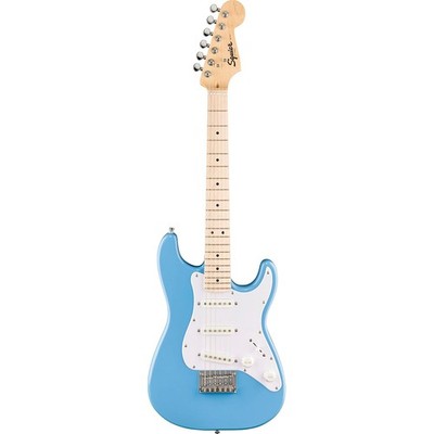 Fender Squier Mini Stratocaster Electric Guitar, California Blue, Maple Fingerbo