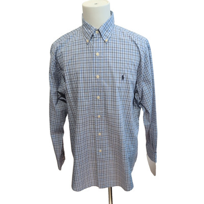 Ralph Lauren Vintage Yarmouth Shirt L blau kariert Langarm