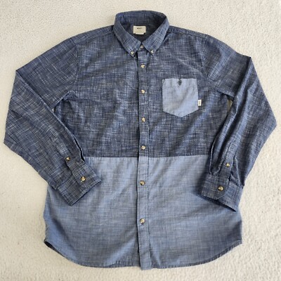 Vans Mens Large Long Sleeve Button Up Chest Pocket Shirt