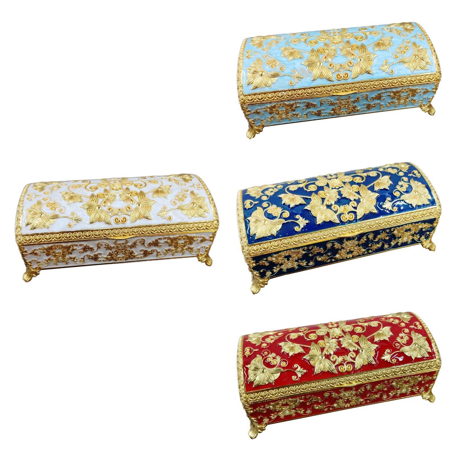 Jewelry Organizer Box Dresser Trinket Case for Stud Earrings Necklaces Rings-image