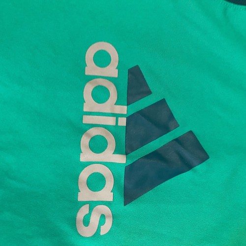 Adidas Tank Top Boy's 7 Green Sleeveless Athletic Logo Active Shirt Round Neck - Picture 4 of 8