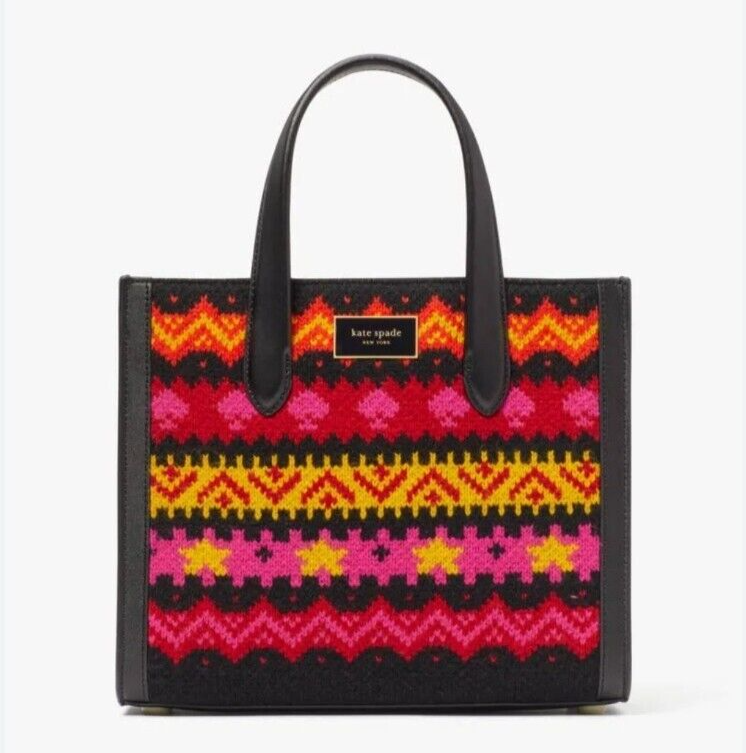 Kate Spade -Manhattan- Carnival Fair Isle Sweater Knit Sm. Tote
