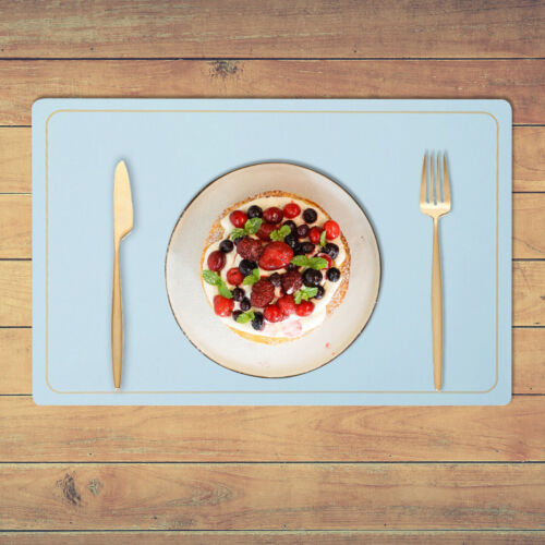 4 Pcs Retro Rectangle Leather Heat Resistance Table Dining Placemat Mat Coaster - Picture 37 of 50