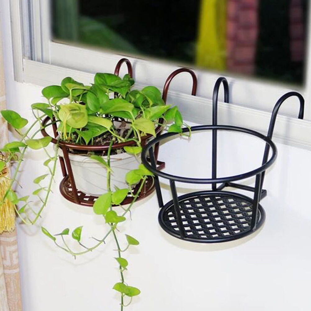 Plant Removable Railing Metal Railing Plant Containers Large Metal Hanging Flower Pots With