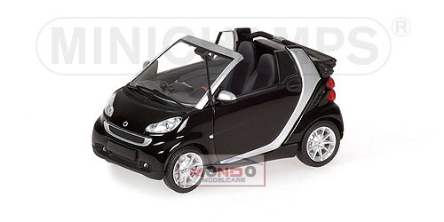 1:43 Minichamps Smart Cabrio 2007 Black Silv.400036330 Diecast Modellbau-image