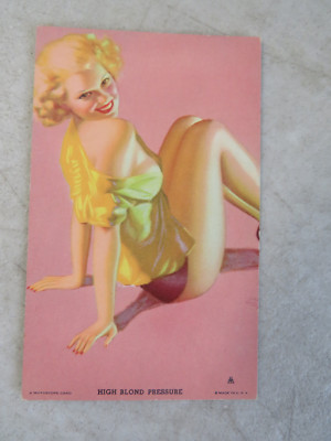 1943 HOT'CHA GIRLS MUTOSCOPE CARD HIGH BLONDE PRESSURE EARL MORAN