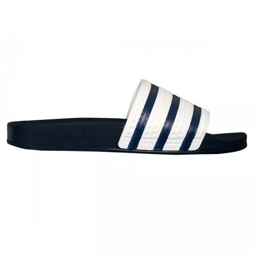 adidas ADILETTE Slides Sandals Mens White Navy Blue Beach Flip Flops G16220  | eBay