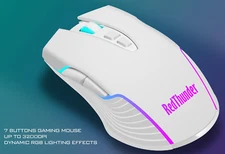 RedThunder M10 RGB Gaming USB Wireless Rechargeable Mouse w/7 Color 3200DPI