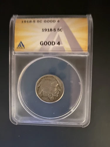 1918-S 5C Indian Head Buffalo Nickel, Good 4, ANACS