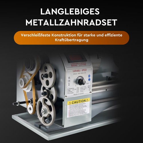 220×750 Metalldrehmaschine Mini-Drehmaschine Drehbank 1100W Tischdrehbank - Bild 7 von 8