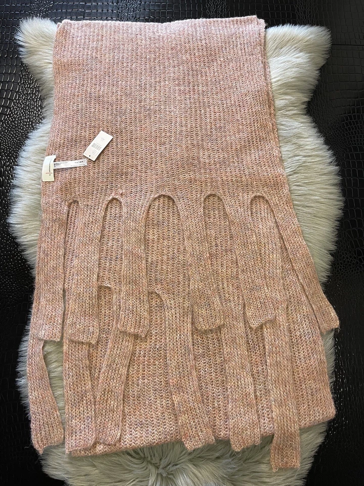 Bufanda tejida con flecos extremos talla única malva nueva con etiquetas de Anthropologie Foto 4 de 4