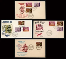 SOUTH VIETNAM 1967 FDC 4 Different National Day General Election 317-319 (L1115)