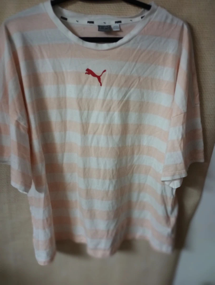 Women s Puma PINK AND WHITE T SHIRT