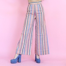 Vintage 70s Rainbow Stripe Bell Bottoms