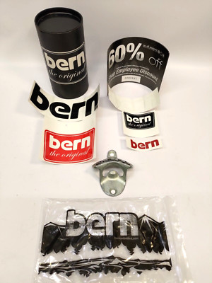 Bern Helmet Bottle Opener and Stickers- Bench, Wall, Post, etc. Mount Swiss Made
