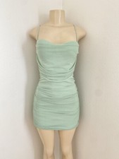 WINDSOR WOMEN'S MINT GREEN RUCHED MINI DRESS- LARGE
