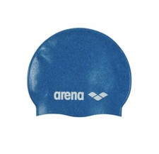 ARENA Junior 6-12 yrs Recycled Silicone Swim Cap Durable Snug Fit Light Blue