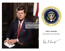11X14 PHOTO - JOHN F. KENNEDY w/ PRESIDENTIAL SEAL & SIGNATURE* (PQ-072)
