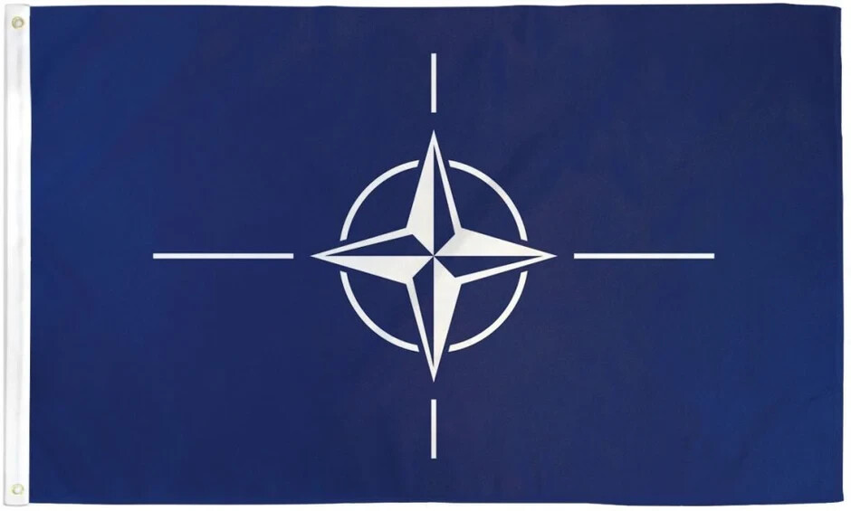 Nato 3x5ft Poly Flag NATO Allies Flag of the  North Atlantic Treaty Organization