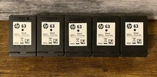 Lot Of 5 Genuine HP 63 Black Empty Ink Cartridges  Never Refilled  See Photos