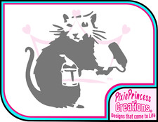 Banksy F Rat Painting Vinyl Sticker Wall Art Poster Car Van Home Decor Decal