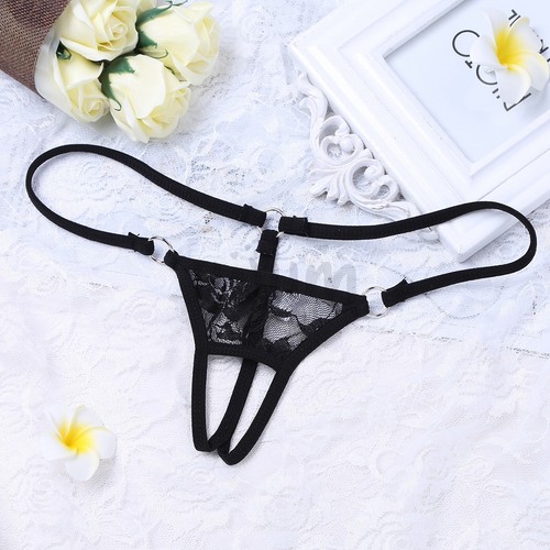 Women's Crotchless Panties Wetlook Patent Leather Briefs Thongs Bikini Underwear - 第 4/19 張圖片