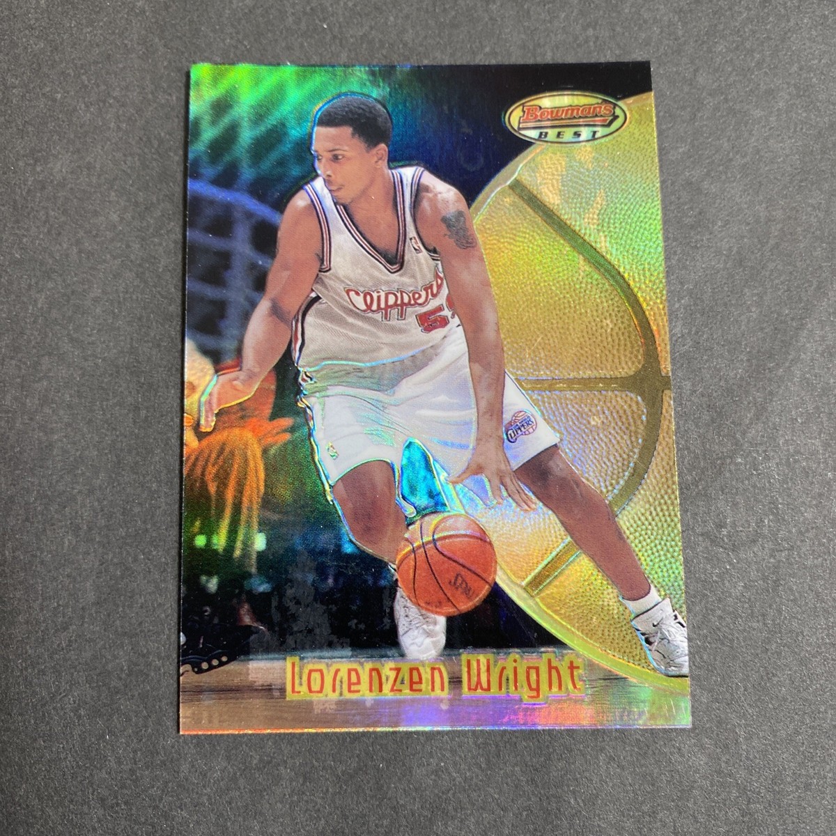 1997-98 Bowman's Best Refractor Lorenzen Wright Clippers Rookie Card 31