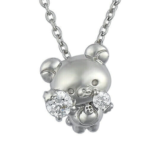 Korilakkuma Silver Necklace W Stone Strawberry in BOX SV925 Japan