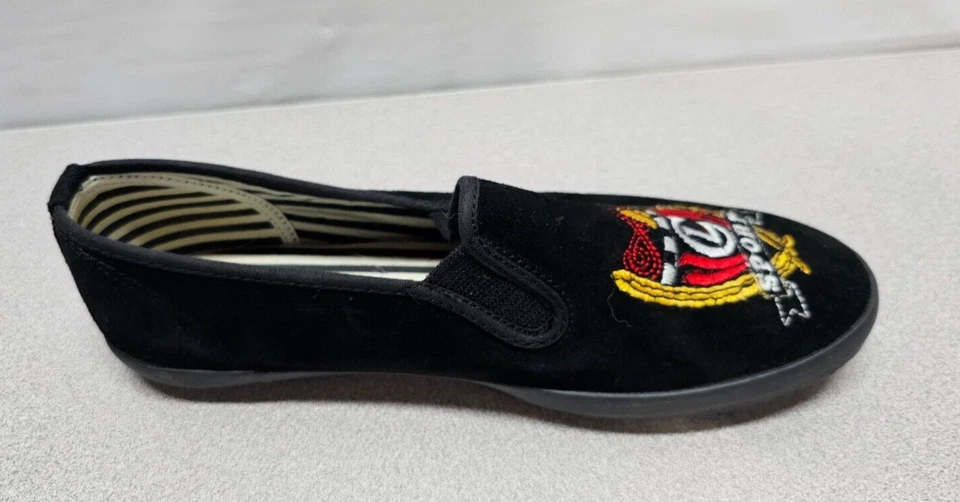 EUC Liz Claiborne Signature Sport Womens Size 6 Shoes Black Loafers Embroidered - Изображение 3 из 4
