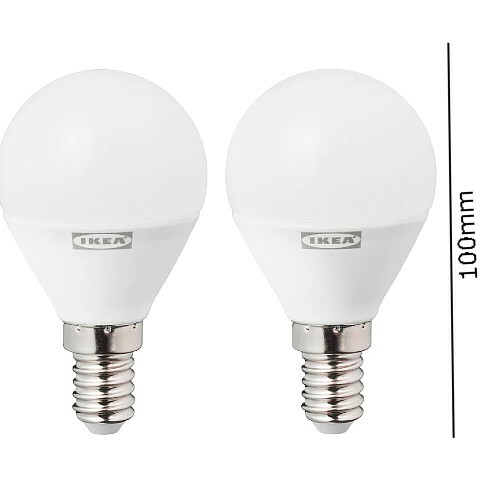 2 Pack Solhetta Led Bulb E14. 40w. 470 Lumen Chandelier Globe Opal White - Picture 2 of 3