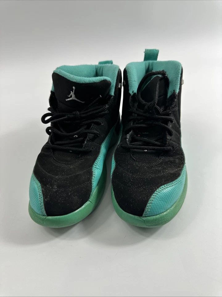 Nike Air Jordan 12 Retro GS Zapatos Talla 2Y Hyper Jade 510816-017 Negro Verde azulado Foto 2 de 4