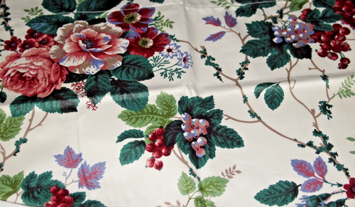 NEU 2 Waverly Pleasant Valley Baumwolle Volants Weinrebe Rosen 79" x 20" EA Neu aus altem Lagerbestand