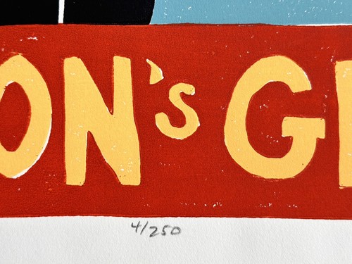 Stephen Huneck woodcut Season's Greetings  1996  4/250   Dog Santa Christmas - Picture 5 of 7