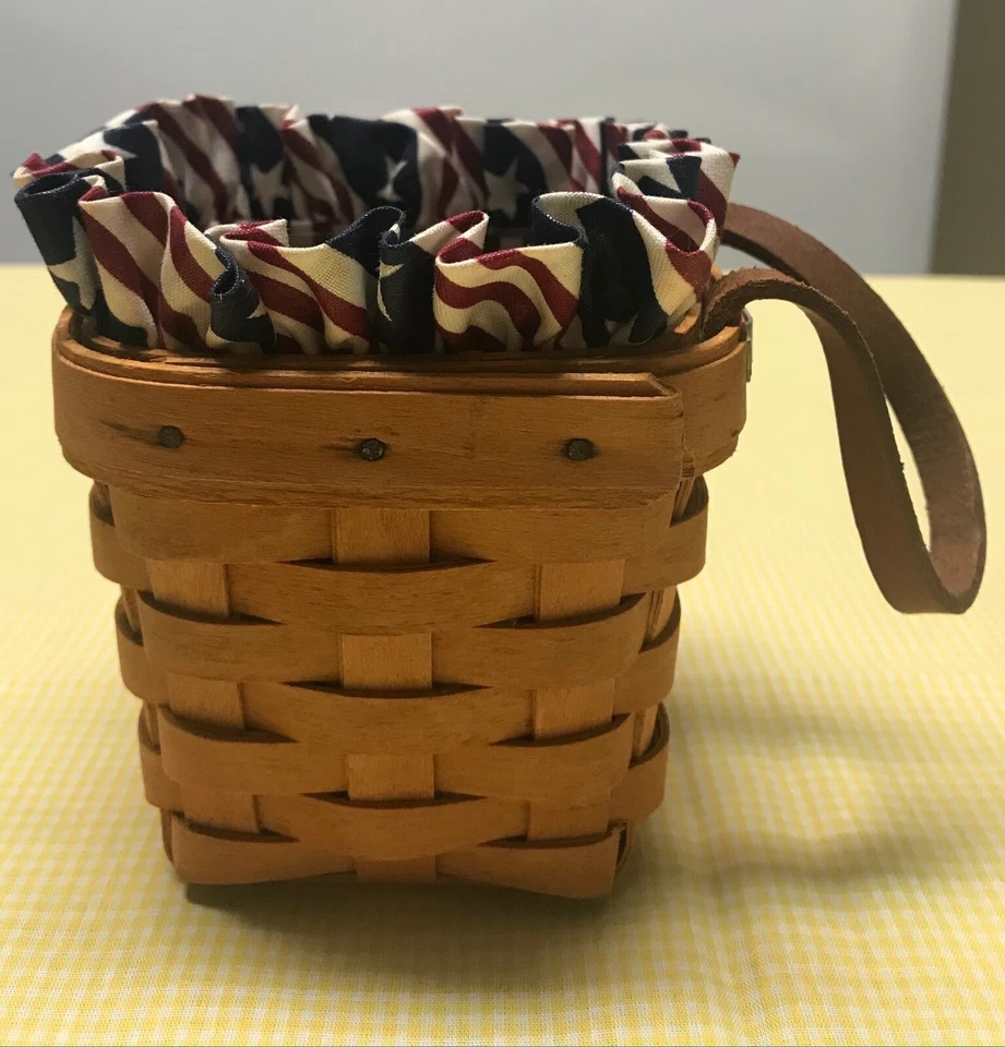 NOS LONGABERGER WALL HANGING BASKET 3.5"X3.5" STAR SPANGLED STRIPES - NEW !! - Image 4 of 4