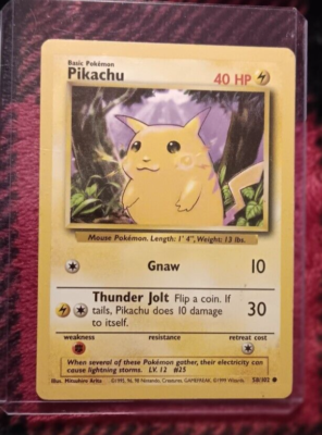 1995 pikachu pokemon card 58/102 | eBay