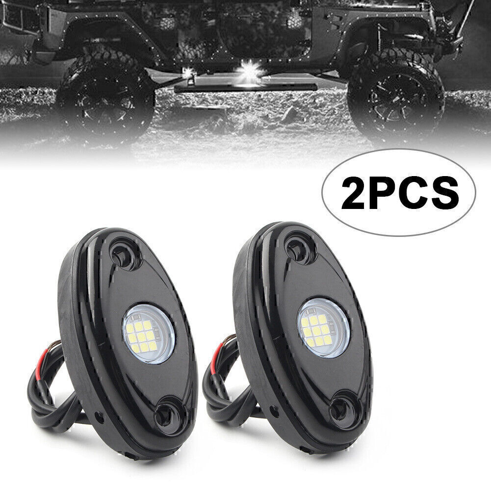 White LED Rock Light for JEEP ATV Off-Road Truck Under Body Trail Rig Lamp 2x