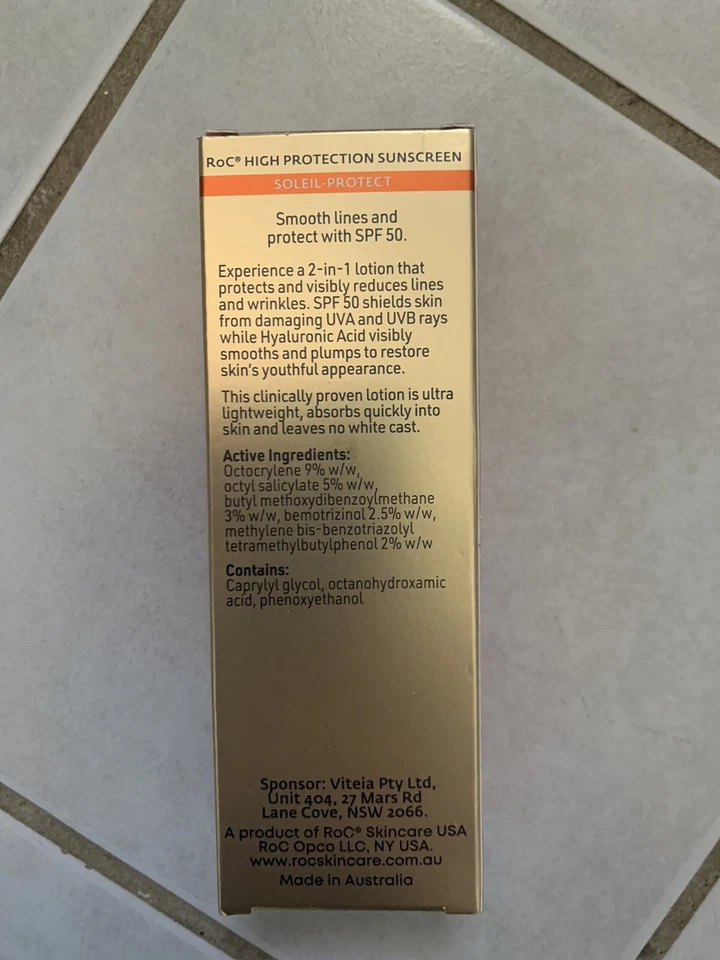 RoC Soleil-Protect Anti-Wrinkle Smoothing Fluid SPF50+ Hyaluronic Acid BRAND NEW - Image 4 of 4