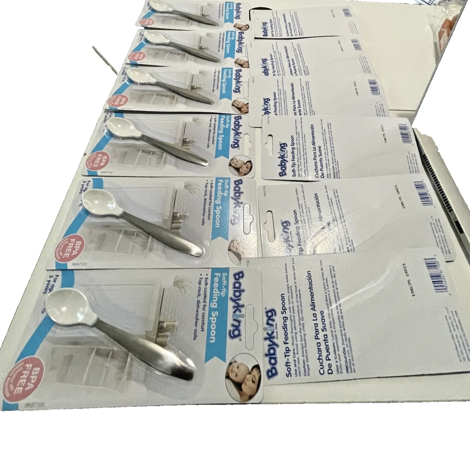 Cuchara de alimentación de punta suave Baby King. Nuevo blanco 12pks, Foto 2 de 4