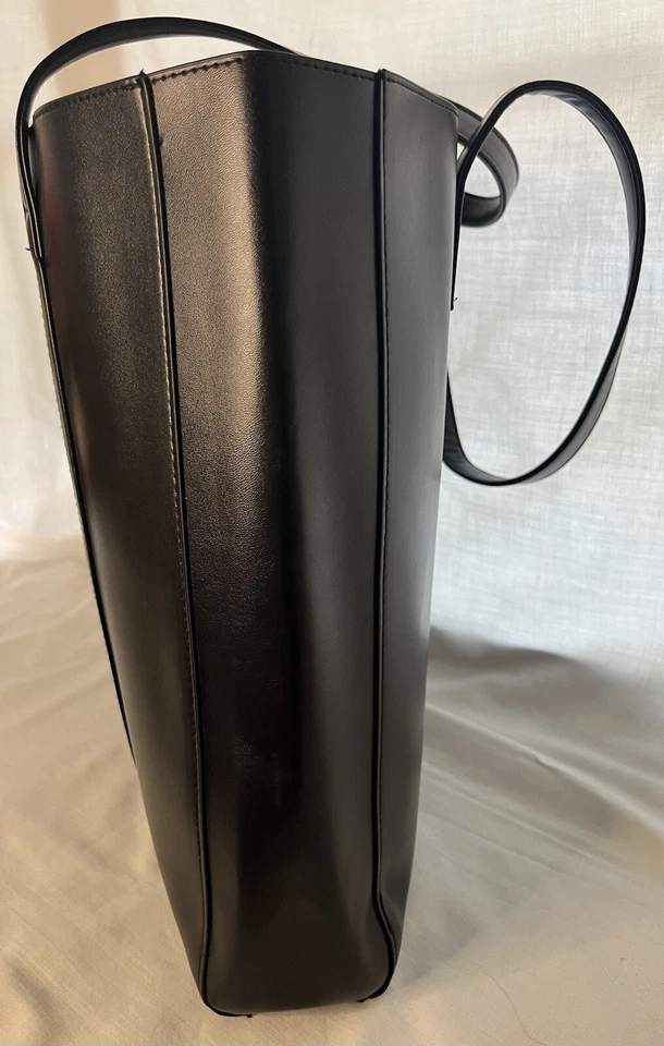 Good Girl Carolina Herrera Extra Large Faux Leather Tote 14x14x2. Black - Image 3 of 4