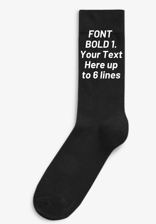 SAOLA Personalised custom Black Socks great gift for wedding birthday graduation any