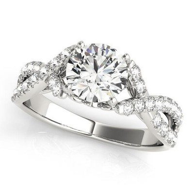 Lab Grown Diamond VS F 1.50 Ct Twisted Multi Row Engagement Ring 14K White Gold
