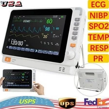 10"Medical Patient Monitor ECG NIBP RESP TEMP SPO2 PR ICU  Vital Signs  NEW