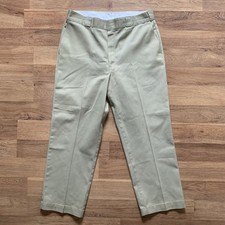 Vintage 80s Dickies 874 Made In USA Khaki Work Pants 38x29 Fit 36x27.5