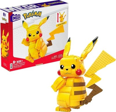 MEGA Pokémon Building Toys Set Jumbo Pikachu with 806 Pieces, 12 Inches Tall