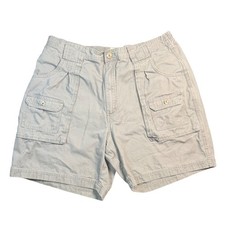 RedHead Mens Khaki Canvas Cargo Shorts Size 40 Elastic Waist Utility Outdoor Tan